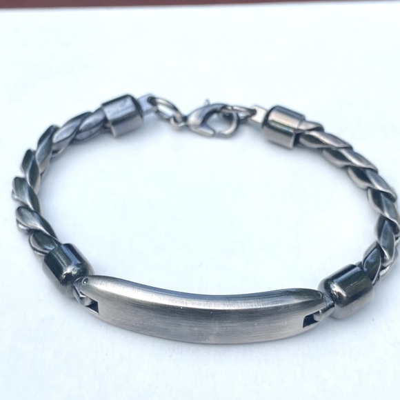 Chrome Silver Breided Bracelet - Picture 1 of 3